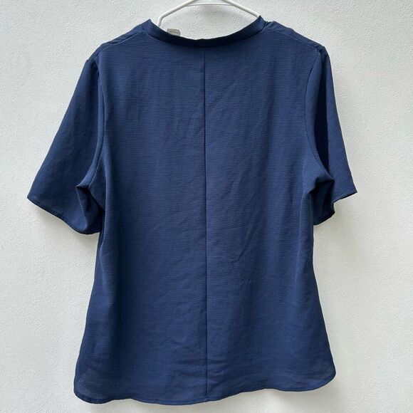 Waraire for McDonald’s Uniform Shirt Men’s Medium Regular Navy Blue V-Neck Work - Picture 2 of 4